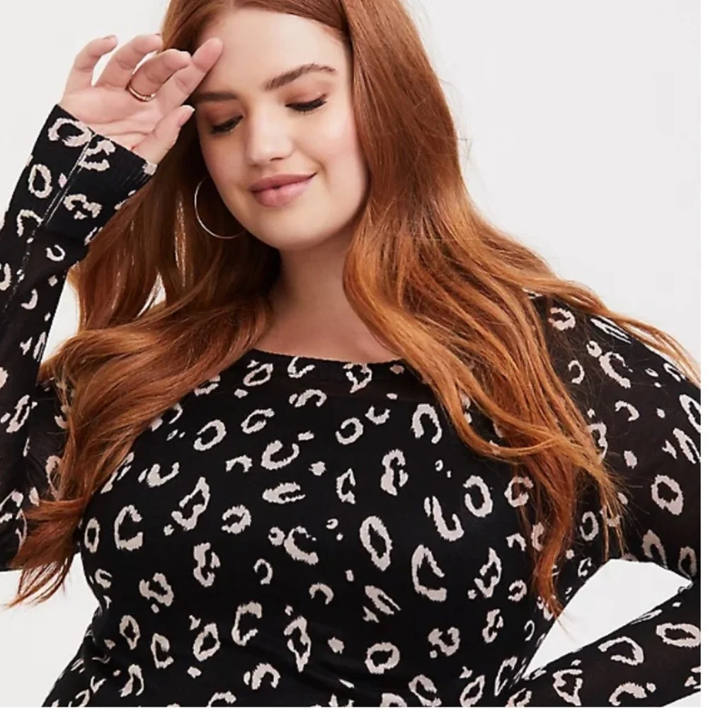 🛑SOLD TORRID Leopard Print Pullover Tunic Sweater - Picture 3 of 11
